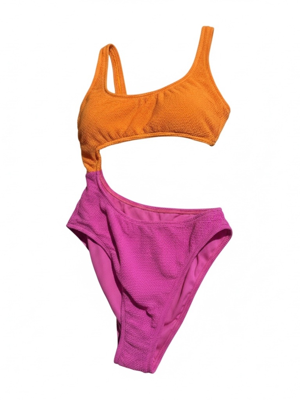 Women's Wild Fable Orange and Purple One-Piece Cutout Swimsuit Size Small